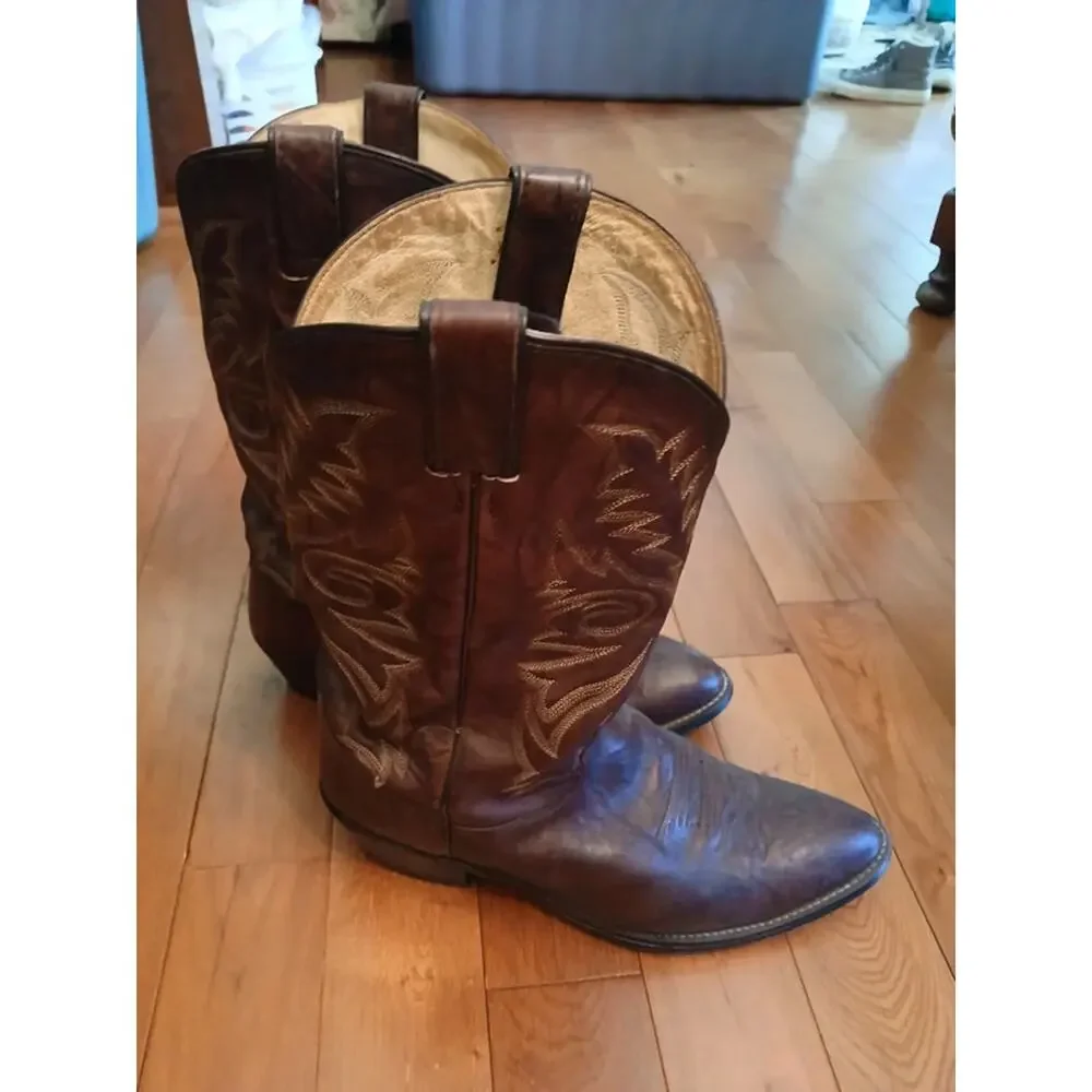 Justin Boots Men's Marbled Deerlite 1564 Brown Cowboy Western Boot 12EE